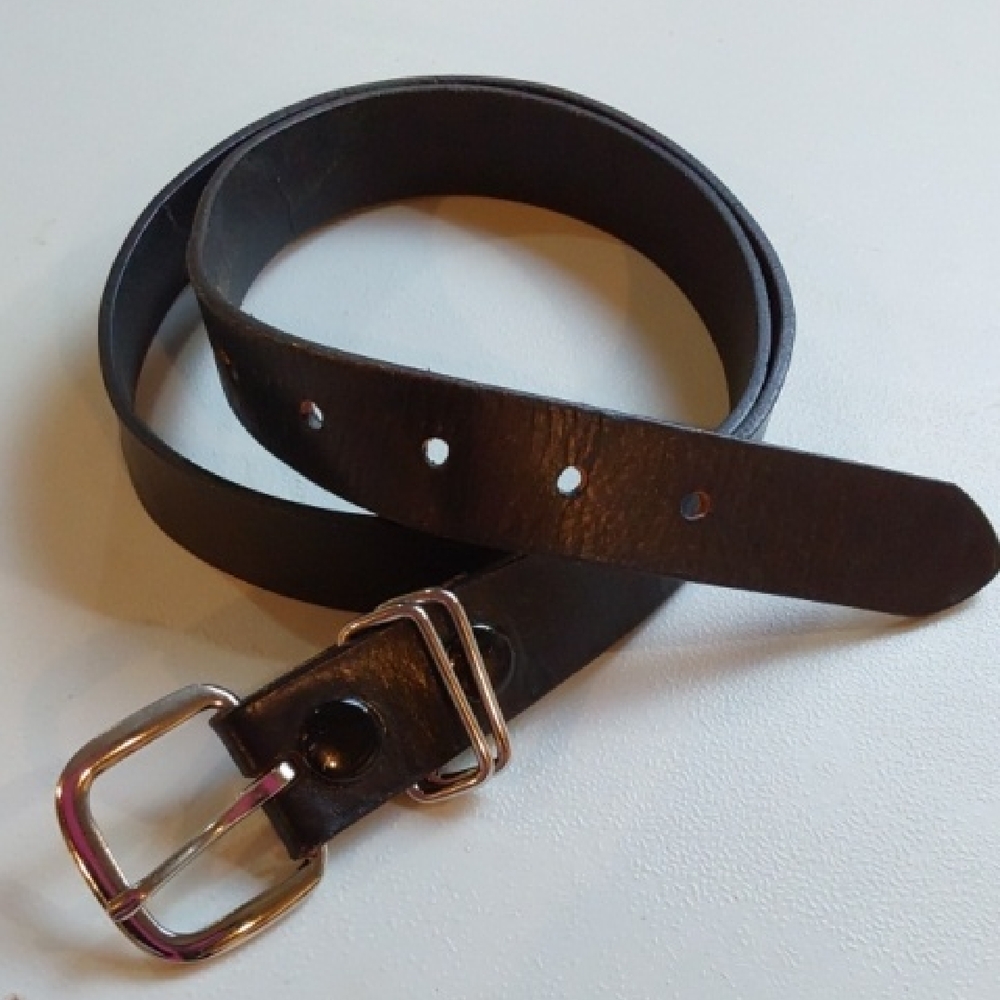 Pierre Carlini Black Supple Premium Leather Belt with Silver Buckle Womens Sz.M